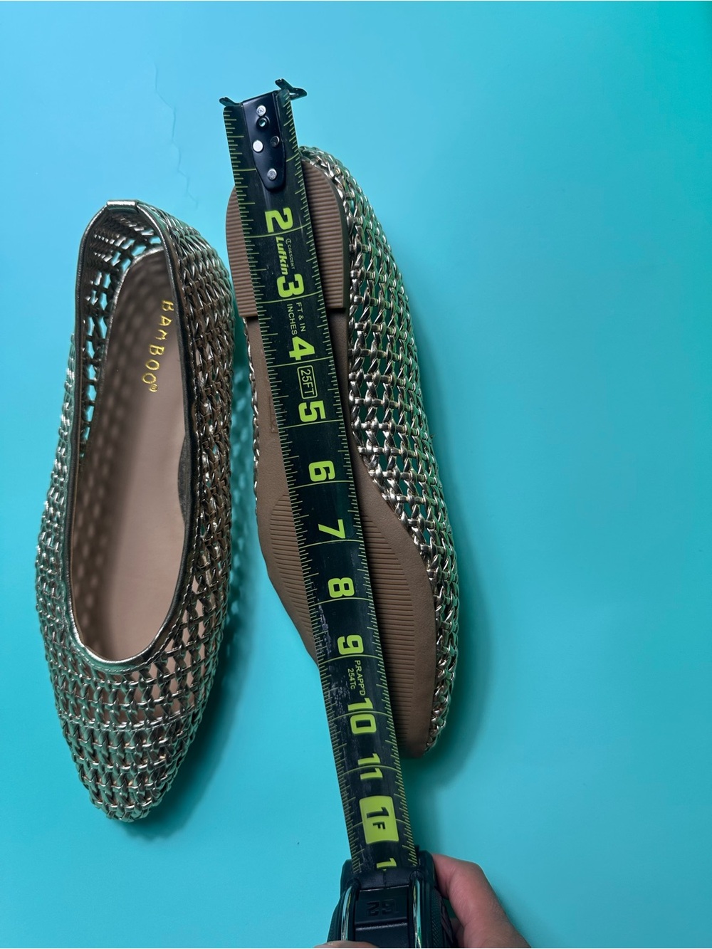 BAMBOO Metallic Woven Pointed Toe Flats - Silver - Picture 7 of 15